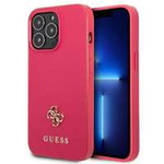 Husa Apple iPhone GUESS 13 Pro Max Max Saffiano 4G Small Metal Logo Pink Hardcase
