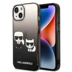 Husa Apple iPhone KARL LAGERFELD 14 Plus Gradient Gradient Iconic Karl &amp; Choupette Black Hardcase